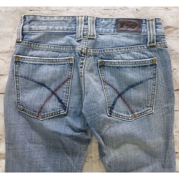 XRay Jeans Denim Women's Size 25 25x31 Destroyed Distressed Blue Boot Cut - Picture 6 of 9